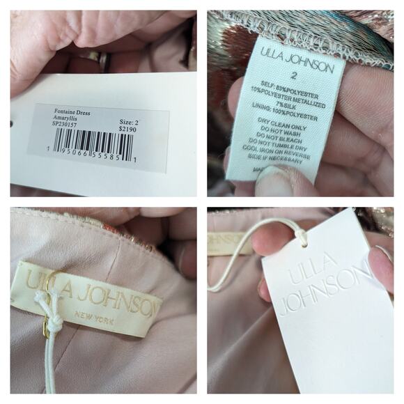 Ulla Johnson Fontaine Metallic Midi Dress Amaryllis Multicolor Runway  2 NWT - Picture 6 of 14